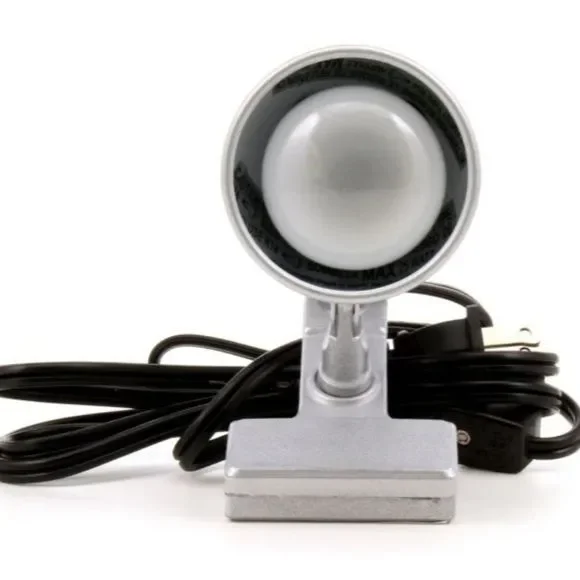 DESK Lamp Clip On Silver Nickle Matte Finish Incandescent - Picture 2 of 4